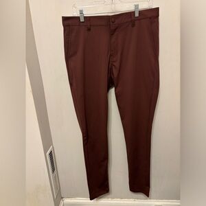 Rhone Pants Mens 33 Maroon Red Commuter Chino Slim Fit Stretch Performance 33x33